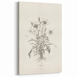 Minimalist Floral Abstract Art: Intricate Botanical Illustration