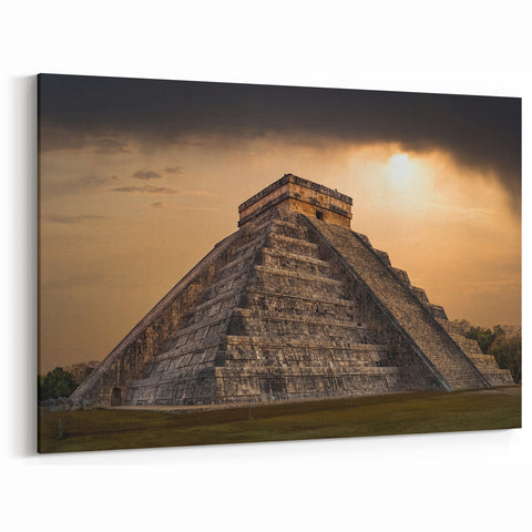 Ancient Ruins Wall Art - Majestic Pyramid Architecture Canvas Print