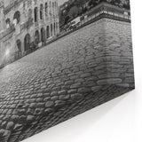 Ancient Ruins Wall Art - Iconic Roman Colosseum Black and White Canvas