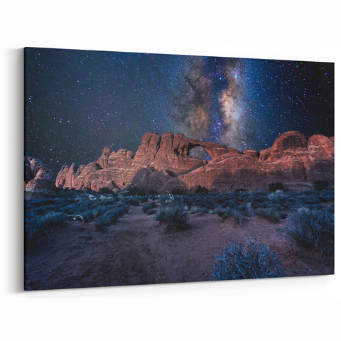 Starry Night Desert Arch Wall Art - Milky Way Canvas Print