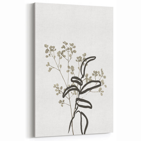 Minimalist Botanical Art: Contemporary Line and Leaf Design in Neutrals
