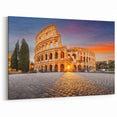 Ancient Ruins Wall Art - Vibrant Roman Colosseum Sunset Canvas Print