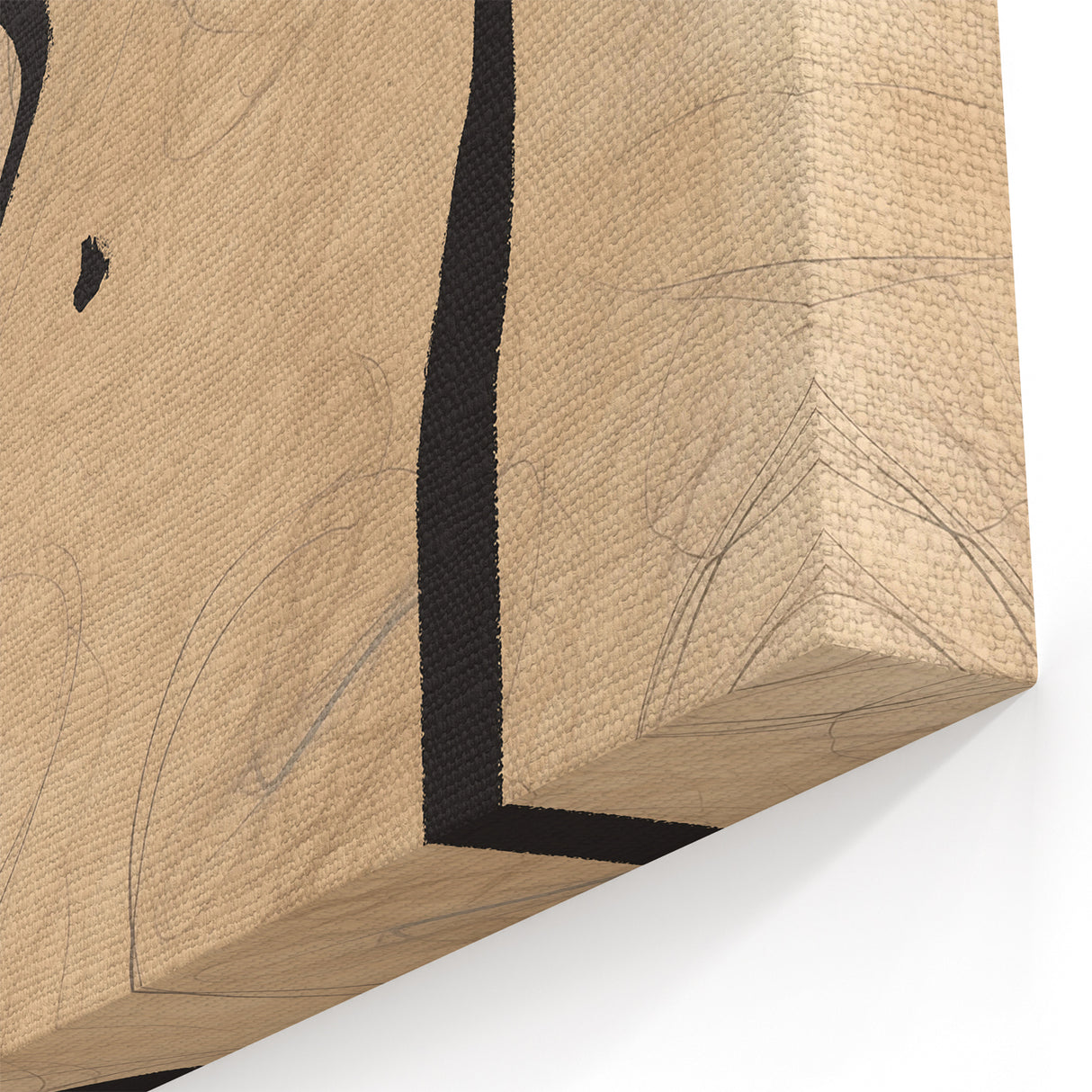 Abstract Minimalist Art: Dynamic Line Patterns on Warm Beige Canvas