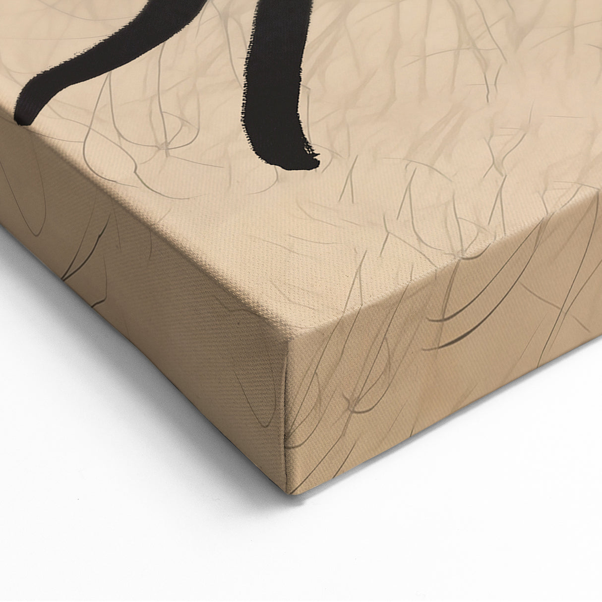 Abstract Minimalist Art: Dynamic Line Patterns on Warm Beige Canvas