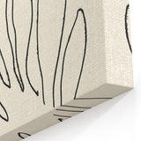 Minimalist Abstract Line Art: Organic Leaf Forms in Monochrome Design