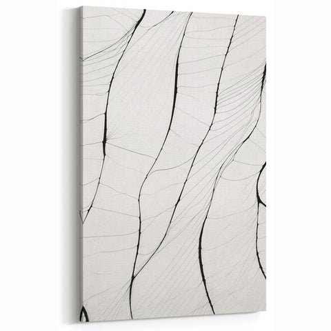 Minimalist Abstract Art: Intricate Line Patterns in Monochrome Design