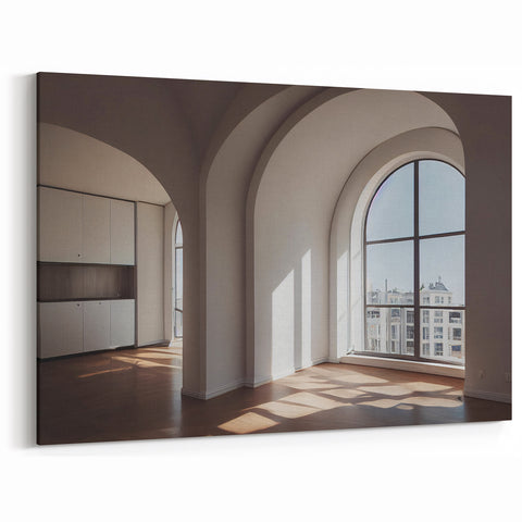 Modern Arch Windows Wall Art - Minimalist Architecture Canvas Print