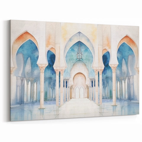 Watercolor Arches Wall Art - Serene Architectural Canvas Print