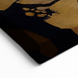 Modern Flowing Strokes Abstract Art - Black, Gold, and Gray Canvas
