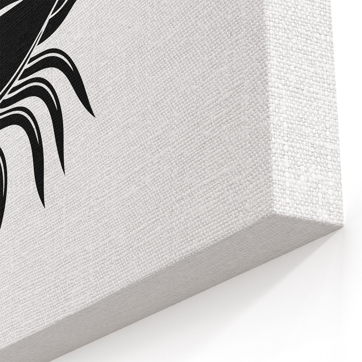 Minimalist Black Shrimp Wall Art - Coastal Marine Life Canvas & Prints