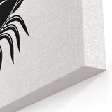 Minimalist Black Shrimp Wall Art - Coastal Marine Life Canvas & Prints