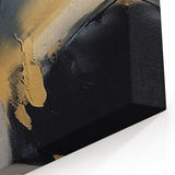 Abstract Brush Strokes and Lines Art - Black, Gray, and Gold Canvas