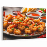 Gourmet Shrimp Dish Wall Art - Coastal Cuisine Canvas & Prints