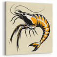 Bold Graphic Shrimp Art - Coastal Marine Life Canvas & Prints