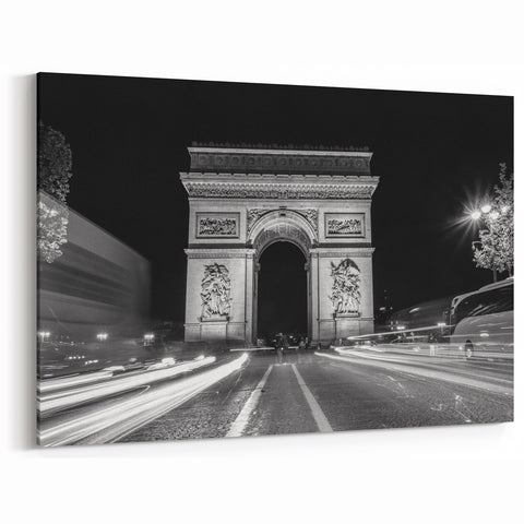 Paris Arch Nightscape Wall Art - Iconic Architectural Canvas Print