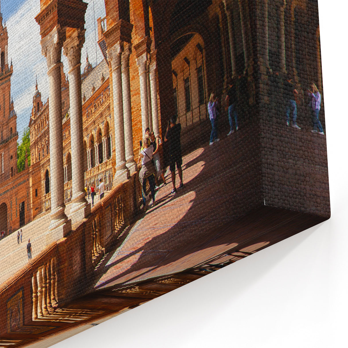 Historic Spanish Plaza Arches Wall Art - Elegant Architecture Canvas