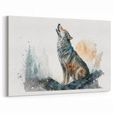 Howling Wolf Watercolor Art - Canvas, Framed, and Acrylic Prints