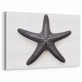 Modern Black Starfish Wall Art - Minimalist Marine Life Canvas Print