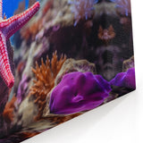 Vivid Coral Reef Starfish Wall Art - Marine Life Canvas & Print Decor