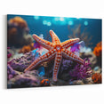 Vibrant Orange Starfish Wall Art - Lively Coral Reef Marine Decor