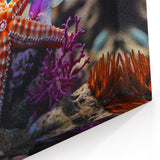 Vibrant Orange Starfish Wall Art - Lively Coral Reef Marine Decor
