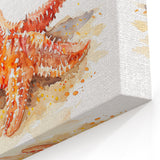 Vibrant Watercolor Starfish Wall Art - Warm Coastal Marine Decor