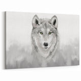 Watercolor Wolf Portrait Art - Serene Canvas, Framed, and Acrylic Prints