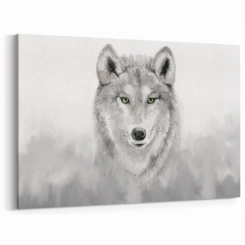Watercolor Wolf Portrait Art - Serene Canvas, Framed, and Acrylic Prints