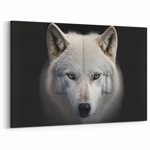 White Wolf Intense Gaze Art - Striking Canvas, Framed, and Acrylic Prints
