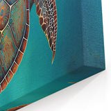 Colorful Turtle Canvas Art – Tropical Paradise Marine Wall Decor