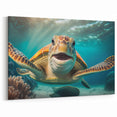 Playful Turtle Wall Art – Ocean Breeze Marine Life Canvas Decor