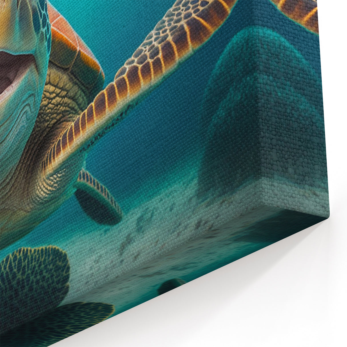 Playful Turtle Wall Art – Ocean Breeze Marine Life Canvas Decor