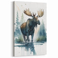 Majestic Moose Wall Art - Rustic Wildlife Canvas & Framed Art Print