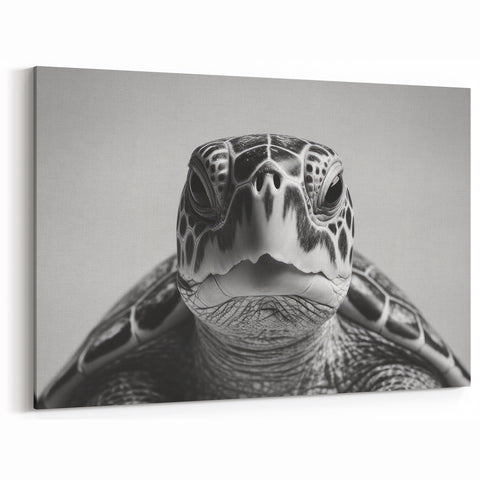 Monochrome Turtle Wall Art – Modern Black & White Marine Decor
