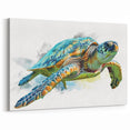 Dynamic Turtle Wall Art – Vibrant Marine Life Canvas & Framed Print