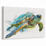 Dynamic Turtle Wall Art – Vibrant Marine Life Canvas & Framed Print