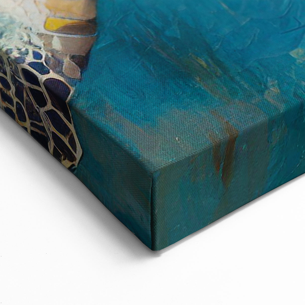 Textured Turtle Canvas Art – Vibrant Marine Life Wall Decor