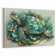 Lush Turtle Garden Art – Nature's Harmony Marine Life Canvas Print
