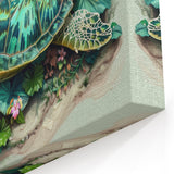 Lush Turtle Garden Art – Nature's Harmony Marine Life Canvas Print
