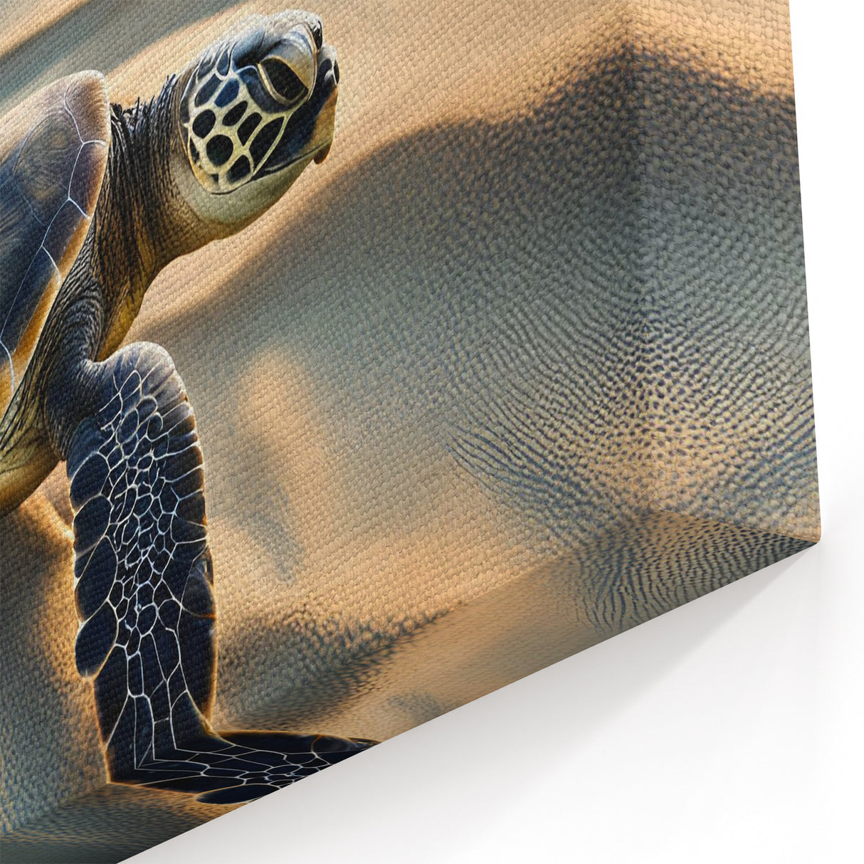 Sunset Turtle Beach Art – Serene Marine Life Canvas Wall Decor