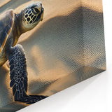 Sunset Turtle Beach Art – Serene Marine Life Canvas Wall Decor