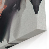 Minimalist Abstract Strokes Art - Black, Gray, and Rose Gold Canvas