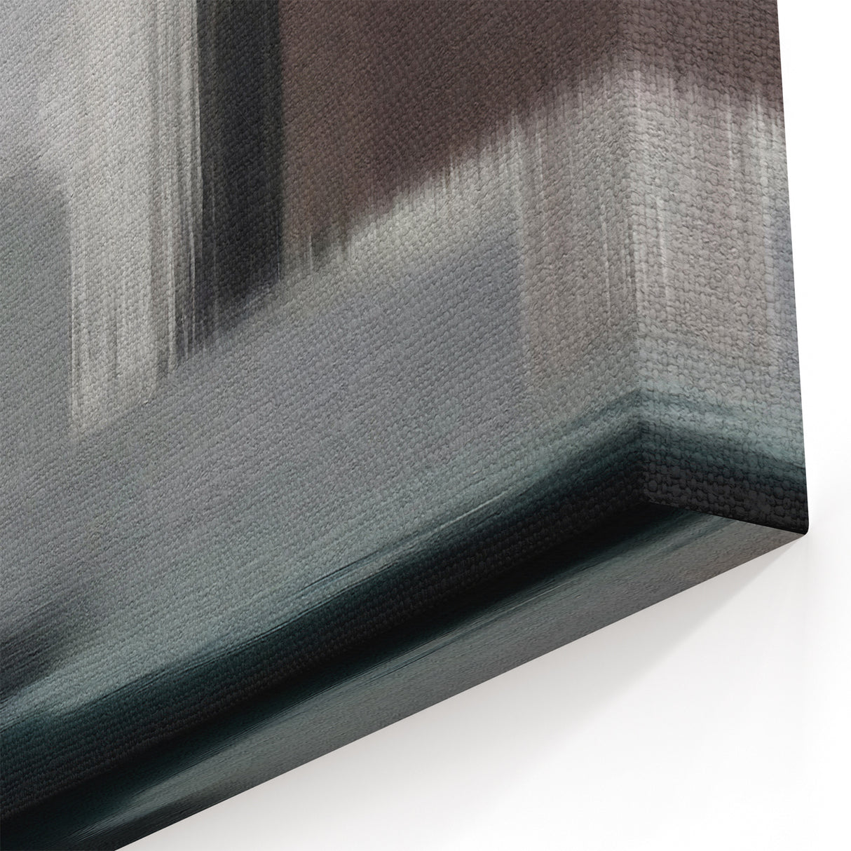 Abstract Linear Strokes Art - Muted Gray and Taupe Canvas