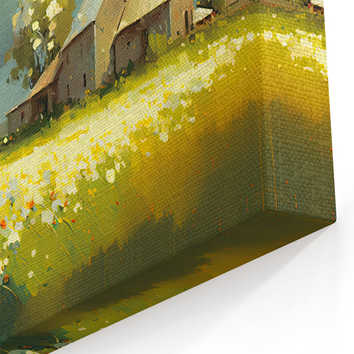 Rustic Cottage Canvas Print - Scenic Countryside Wall Art Decor