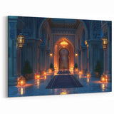 Moorish Archway Nightscape Wall Art - Elegant Architectural Canvas