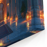 Moorish Archway Nightscape Wall Art - Elegant Architectural Canvas