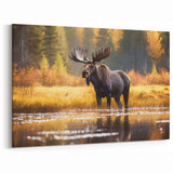 Majestic Moose in Autumn - Scenic Wildlife Canvas & Framed Art