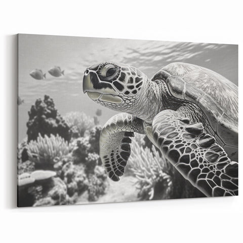 Majestic Turtle Wall Art - Stunning Marine Life Canvas Print for Ocean Decor