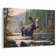 Moose in Tranquil Forest - Scenic Wildlife Canvas & Framed Art Print