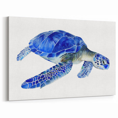 Blue Ocean Turtle Wall Art - Stunning Marine Life Canvas Print